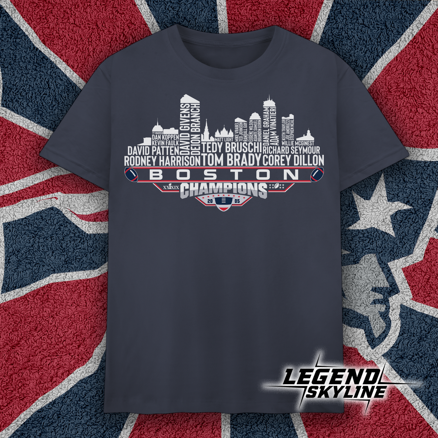 New England Dream Team Football XXXIX Champions 2005, New England City Skyline Shirt