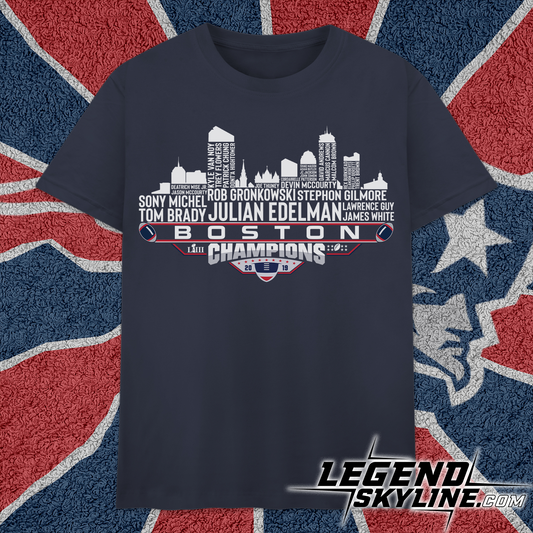 New England Dream Team Football LIII Champions 2019, New England City Skyline Shirt