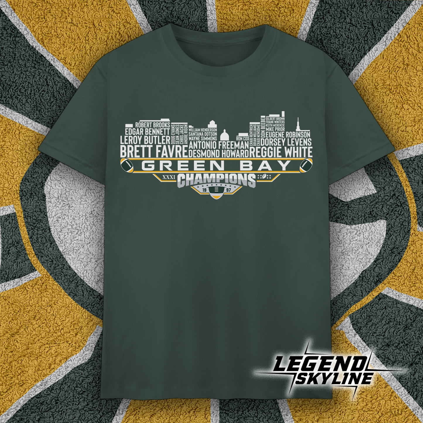 Green Bay Dream Team Football XXXI Champions 1997, Green Bay City Skyline Shirt