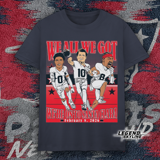 Drake Maye, Stefon Diggs & Christian Gonzalez – Conference Champions Caricatures Shirt