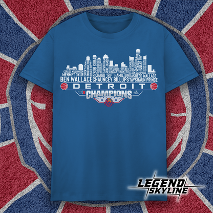 Detroit Dream Team Basketball Champions 2004, Detroit City Skyline Shirt