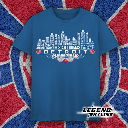 Detroit Dream Team Basketball Champions 1990, Detroit City Skyline Shirt
