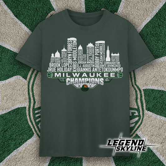 Milwaukee Dream Team Basketball Champions 2021, Milwaukee City Skyline Shirt