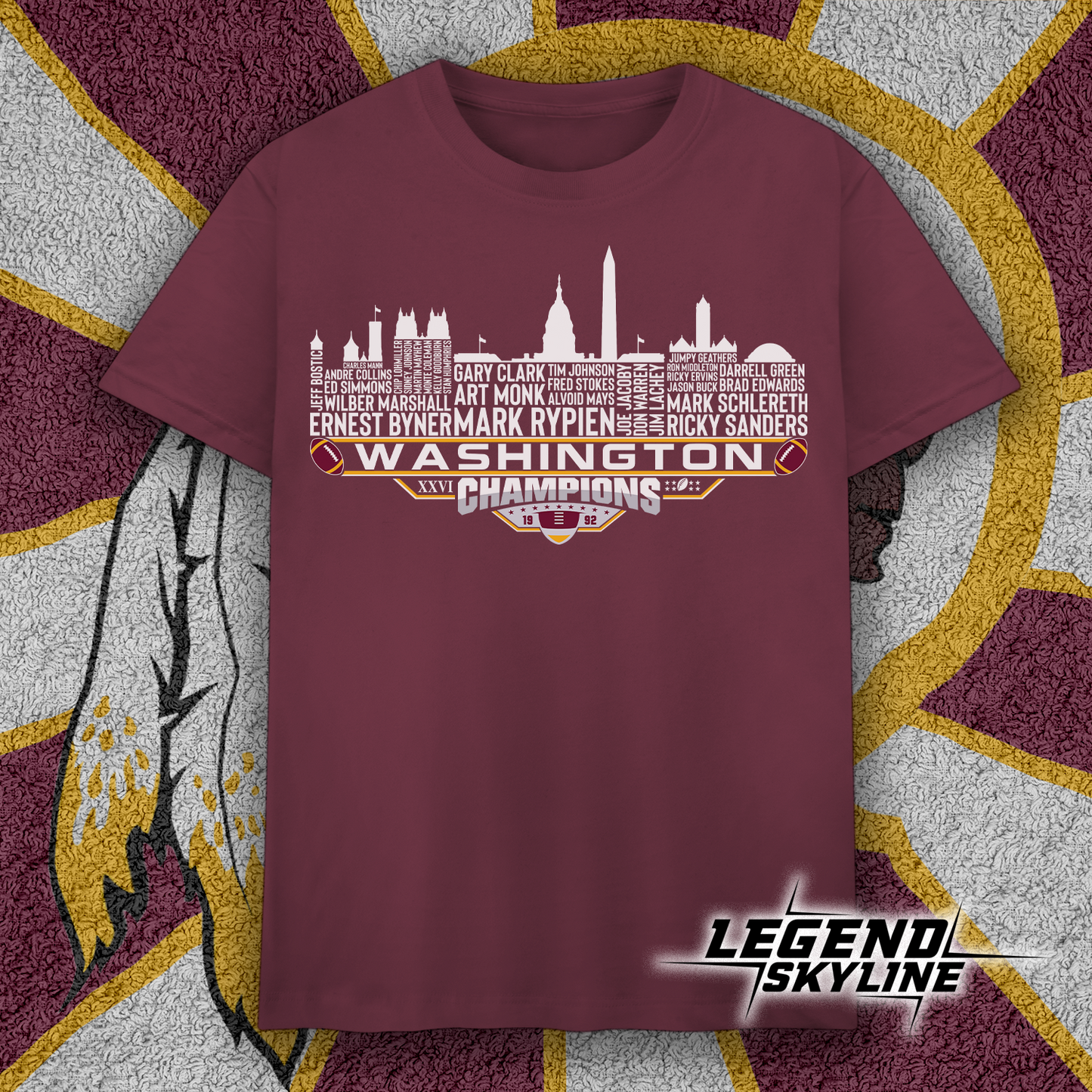 Washington Dream Team Football XXVI Champions 1992, Washington City Skyline Shirt