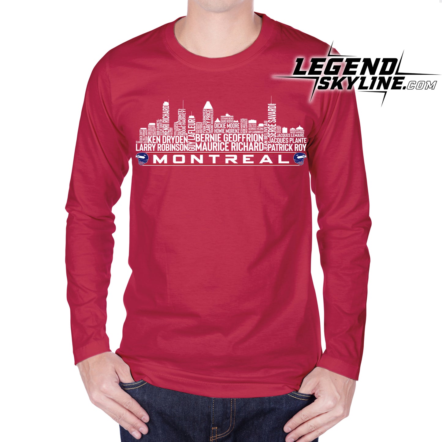 Montreal Hockey Team All Time Legends Montreal City Skyline Shirt