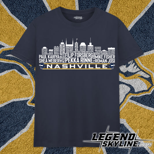 Nashville Hockey Team All Time Legends Nashville City Skyline Shirt