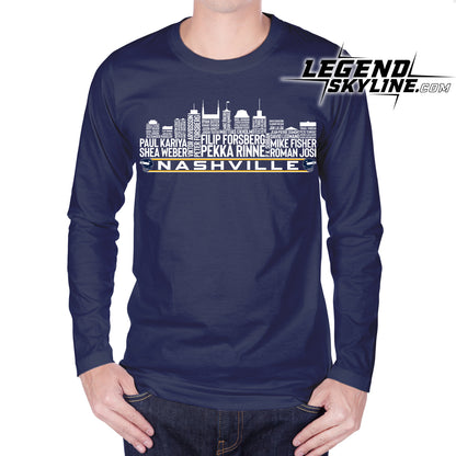 Nashville Hockey Team All Time Legends Nashville City Skyline Shirt