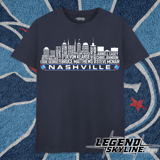 Tennessee Football Greatest Of All Time Team Legend Nashville City Skyline Shirt