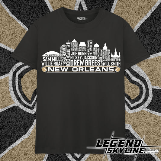 New Orleans Football Greatest Of All Time Team Legend New Orleans City Skyline Shirt