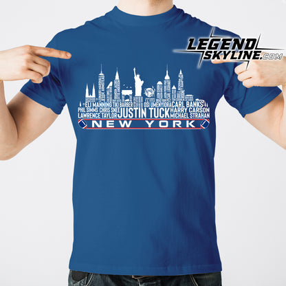 New York Football Team All Time Legends New York City Skyline Shirt