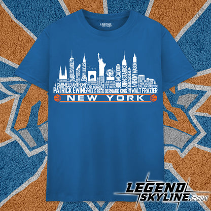 New York Basketball Team All Time Legends New York City Skyline Shirt