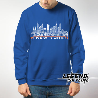 New York Baseball Team All Time Legends New York City Skyline Shirt