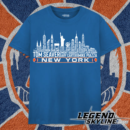 New York Baseball Team All Time Legends New York City Skyline Shirt