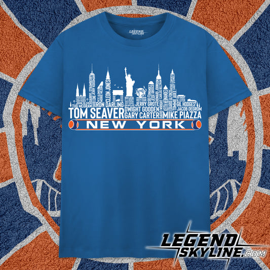 New York Baseball Team All Time Legends New York City Skyline Shirt