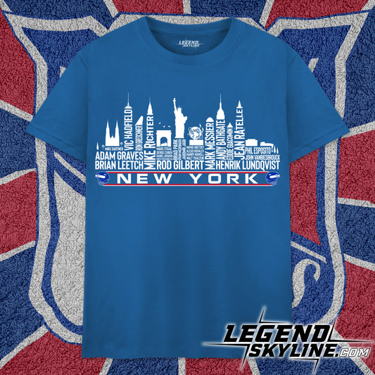 New York Hockey Team All Time Legends New York City Skyline Shirt