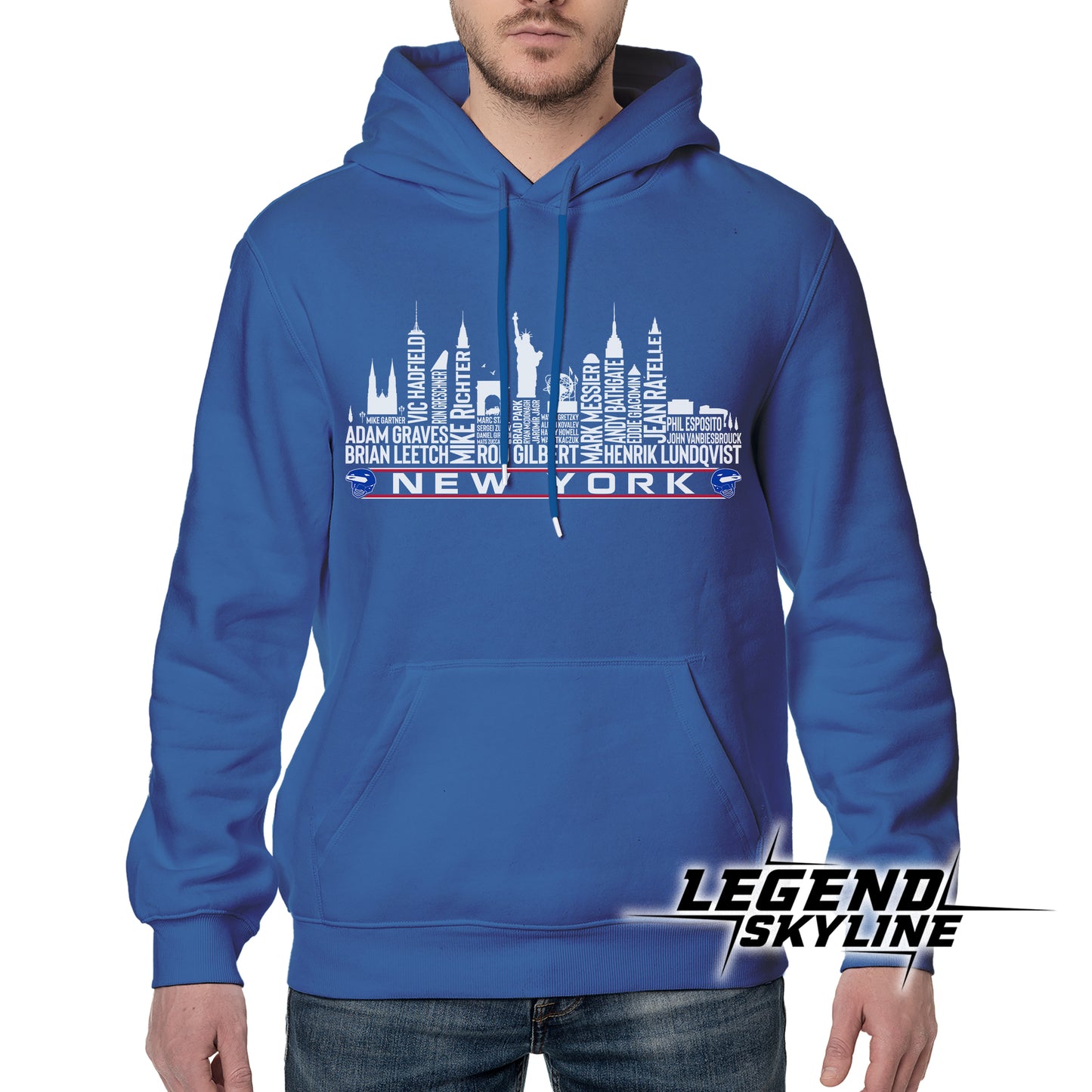 New York Hockey Team All Time Legends New York City Skyline Shirt