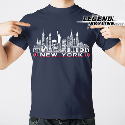 New York Baseball Team All Time Legends New York City Skyline Shirt