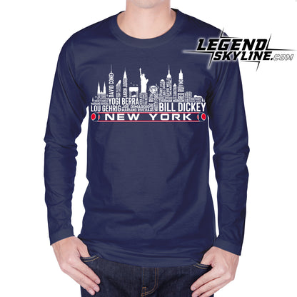 New York Baseball Team All Time Legends New York City Skyline Shirt