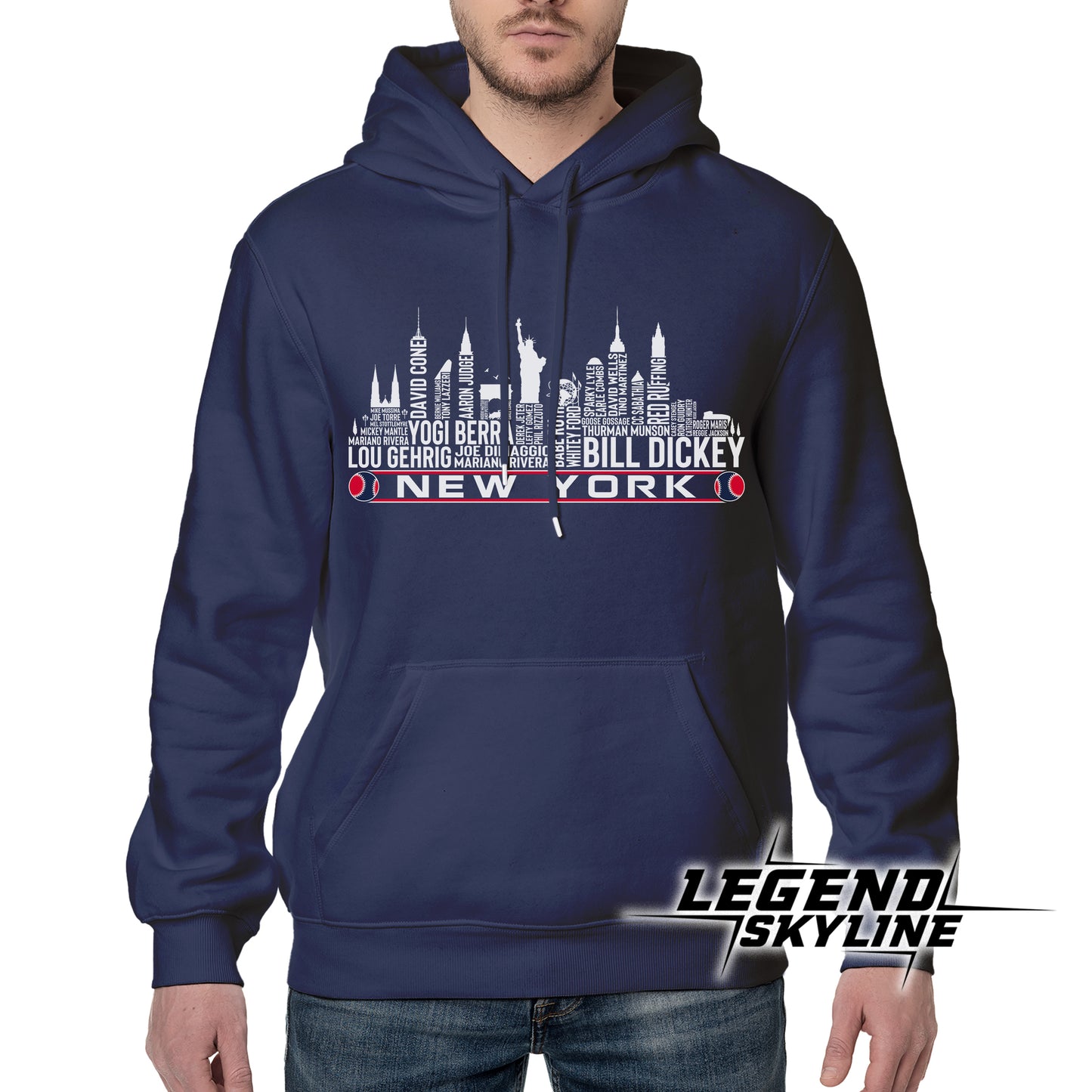 New York Baseball Team All Time Legends New York City Skyline Shirt