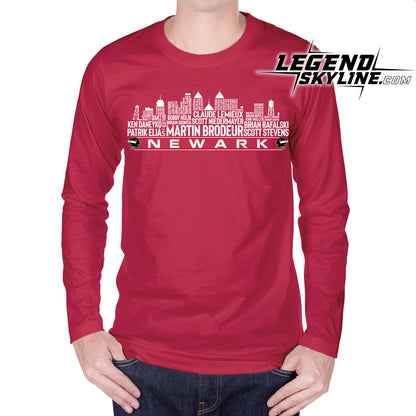 New Jersey Hockey Team All Time Legends Newark City Skyline Shirt