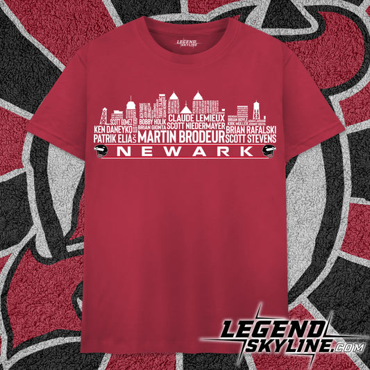 New Jersey Hockey Team All Time Legends Newark City Skyline Shirt
