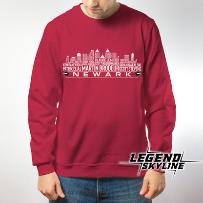 New Jersey Hockey Team All Time Legends Newark City Skyline Shirt