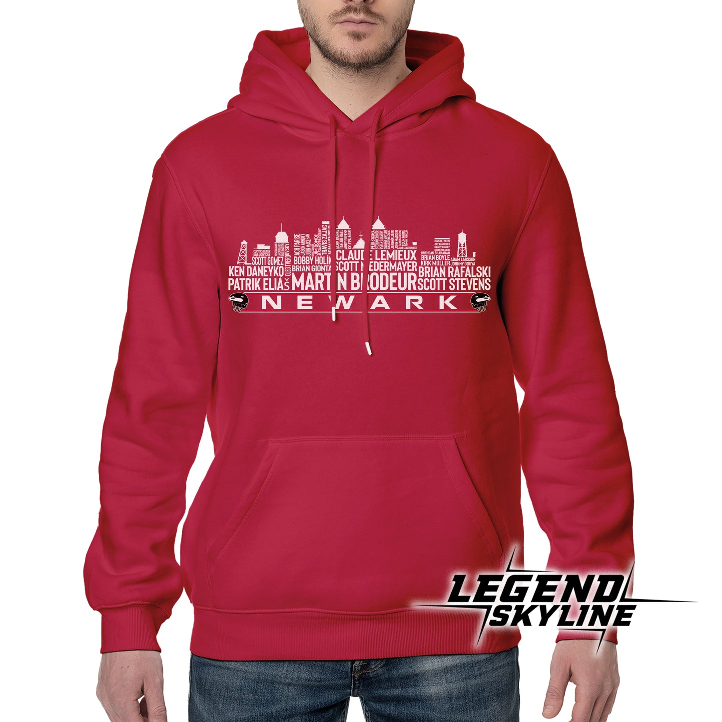 New Jersey Hockey Team All Time Legends Newark City Skyline Shirt