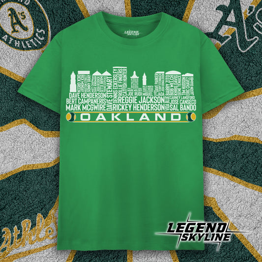 Oakland Baseball Team All Time Legends Oakland City Skyline Shirt