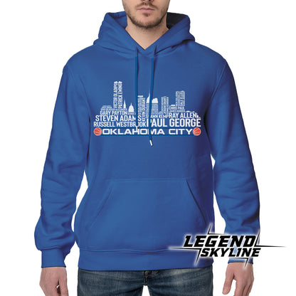 Oklahoma City Basketball Team All Time Legends Oklahoma City Skyline Shirt