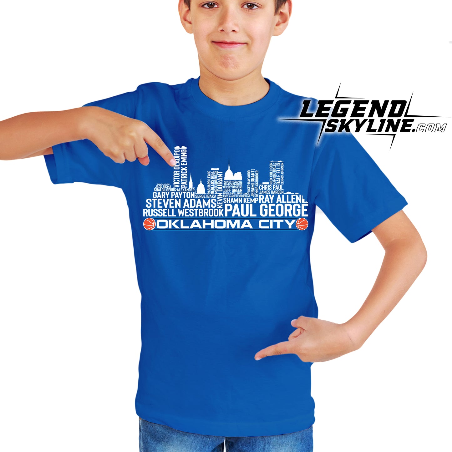 Oklahoma City Basketball Team All Time Legends Oklahoma City Skyline Shirt