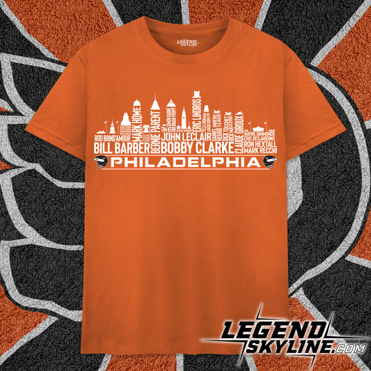 Philadelphia Hockey Team All Time Legends Philadelphia City Skyline Shirt