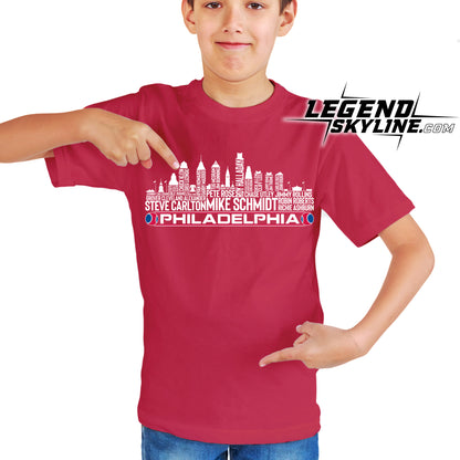 Philadelphia Baseball Team All Time Legends Philadelphia City Skyline Shirt