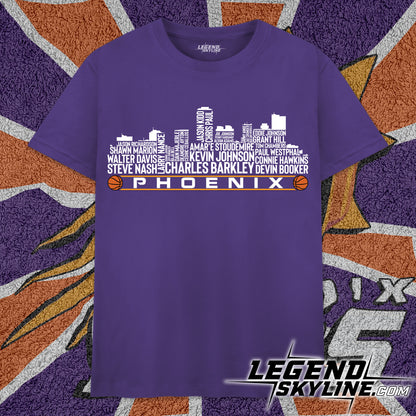 Phoenix Basketball Greatest Of All Time Team Legend Phoenix City Skyline Shirt