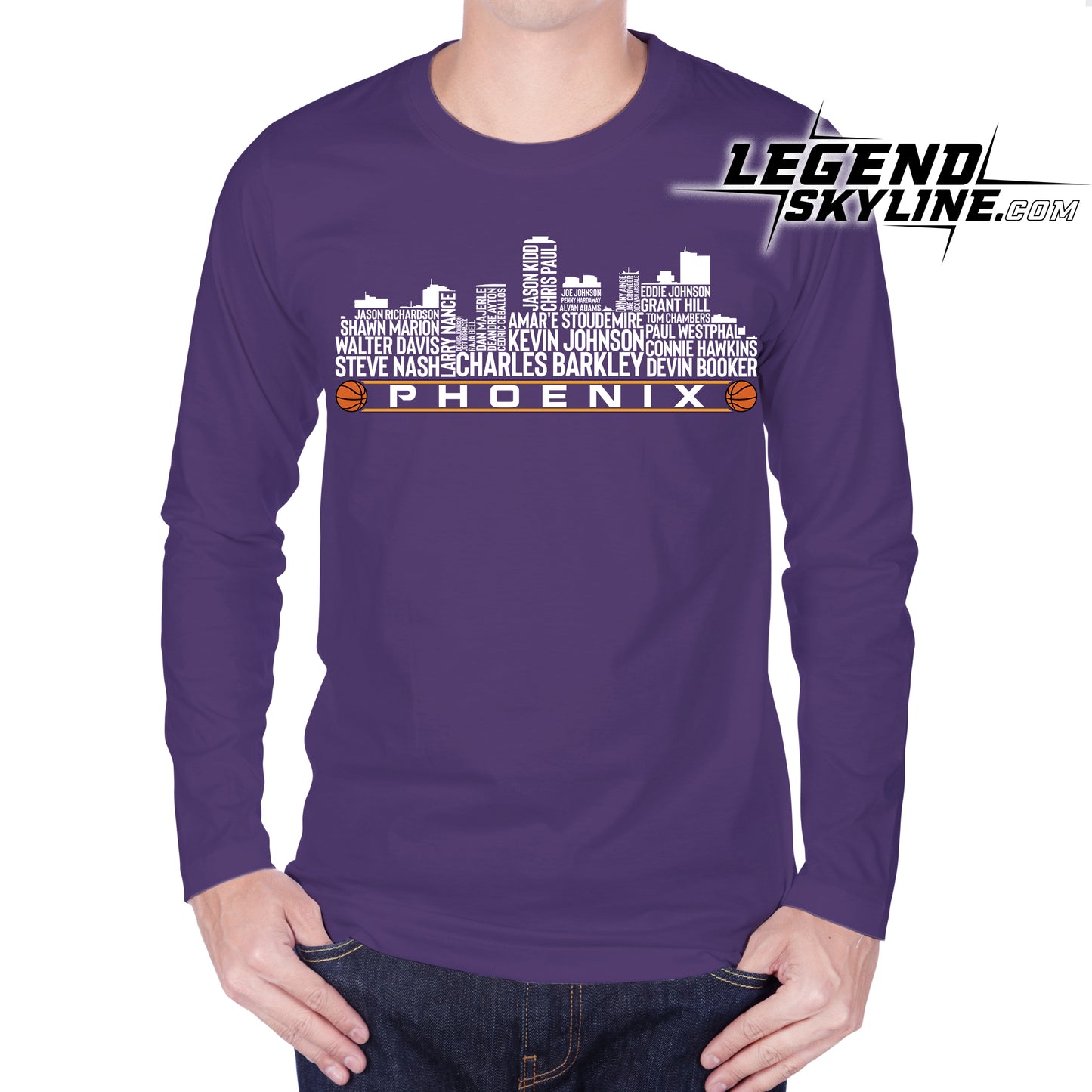 Phoenix Basketball Greatest Of All Time Team Legend Phoenix City Skyline Shirt