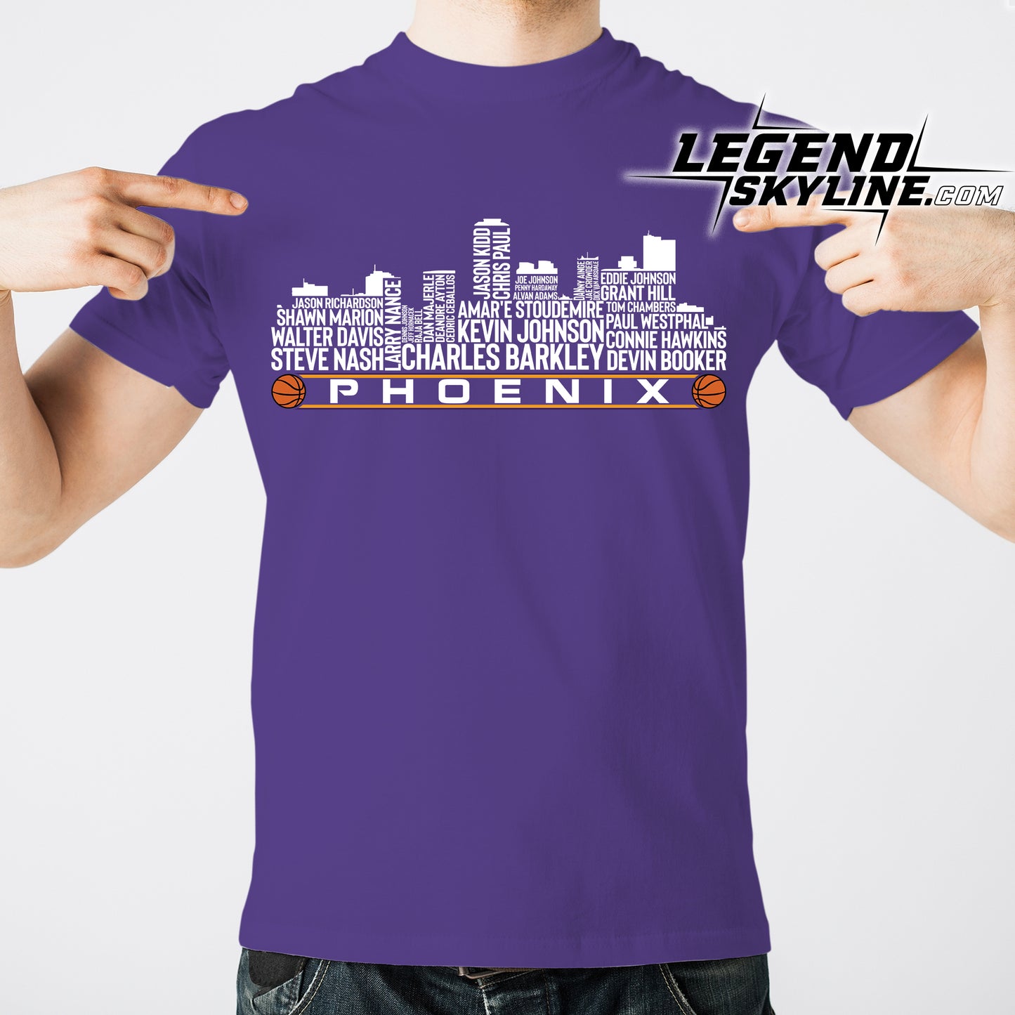 Phoenix Basketball Greatest Of All Time Team Legend Phoenix City Skyline Shirt