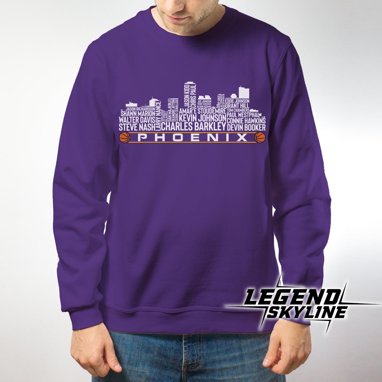 Phoenix Basketball Greatest Of All Time Team Legend Phoenix City Skyline Shirt