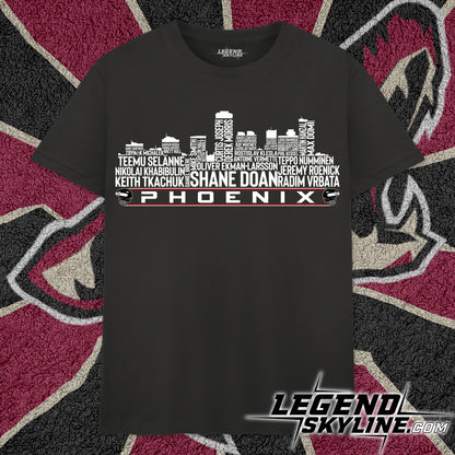 Arizona Hockey Team All Time Legends Phoenix City Skyline Shirt