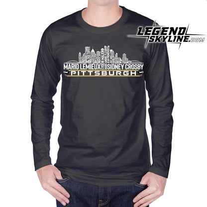 Pittsburgh Hockey Team All Time Legends Pittsburgh City Skyline Shirt