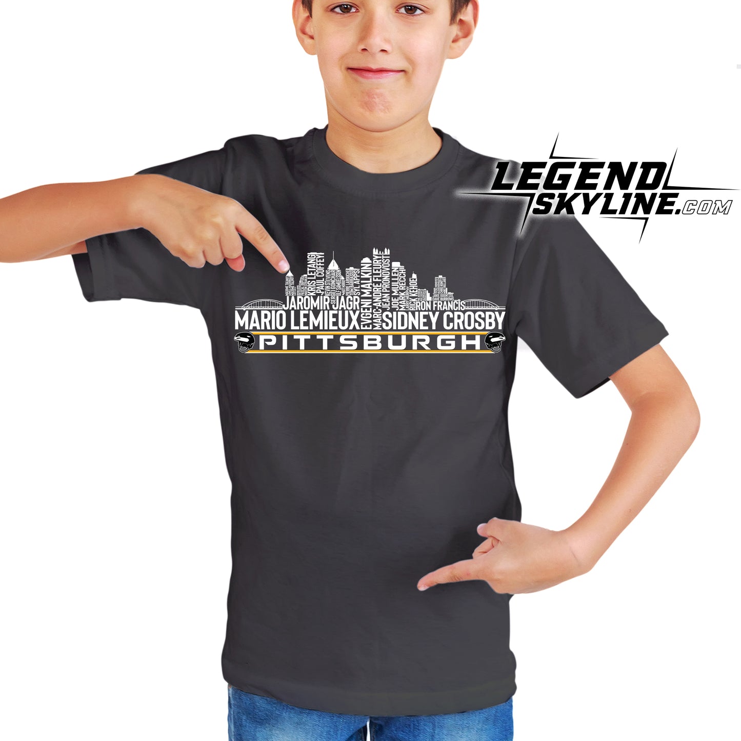 Pittsburgh Hockey Team All Time Legends Pittsburgh City Skyline Shirt