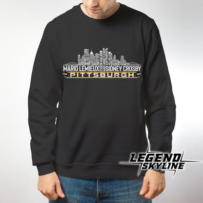 Pittsburgh Hockey Team All Time Legends Pittsburgh City Skyline Shirt