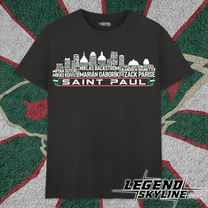 Minnesota Hockey Team All Time Legends Saint Paul City Skyline Shirt