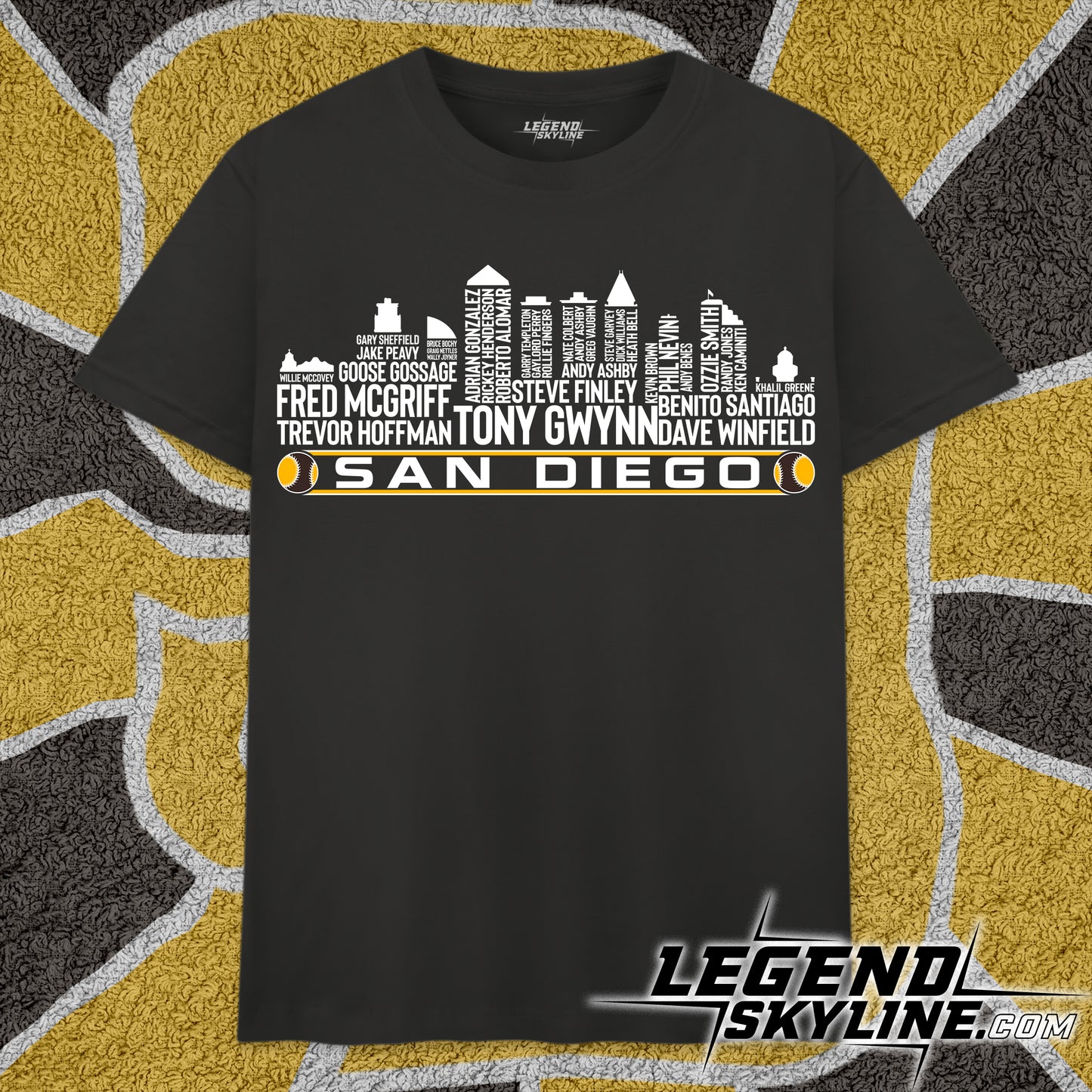 San Diego Baseball Team All Time Legends San Diego City Skyline Shirt