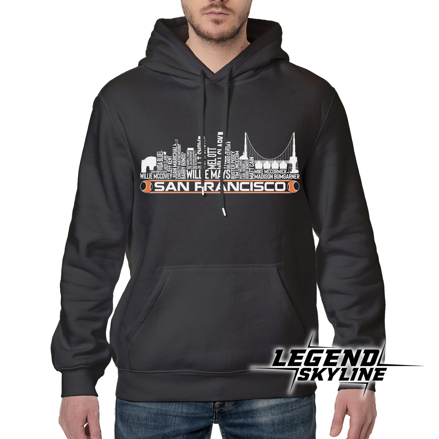 San Francisco Baseball Team All Time Legends San Francisco City Skyline Shirt