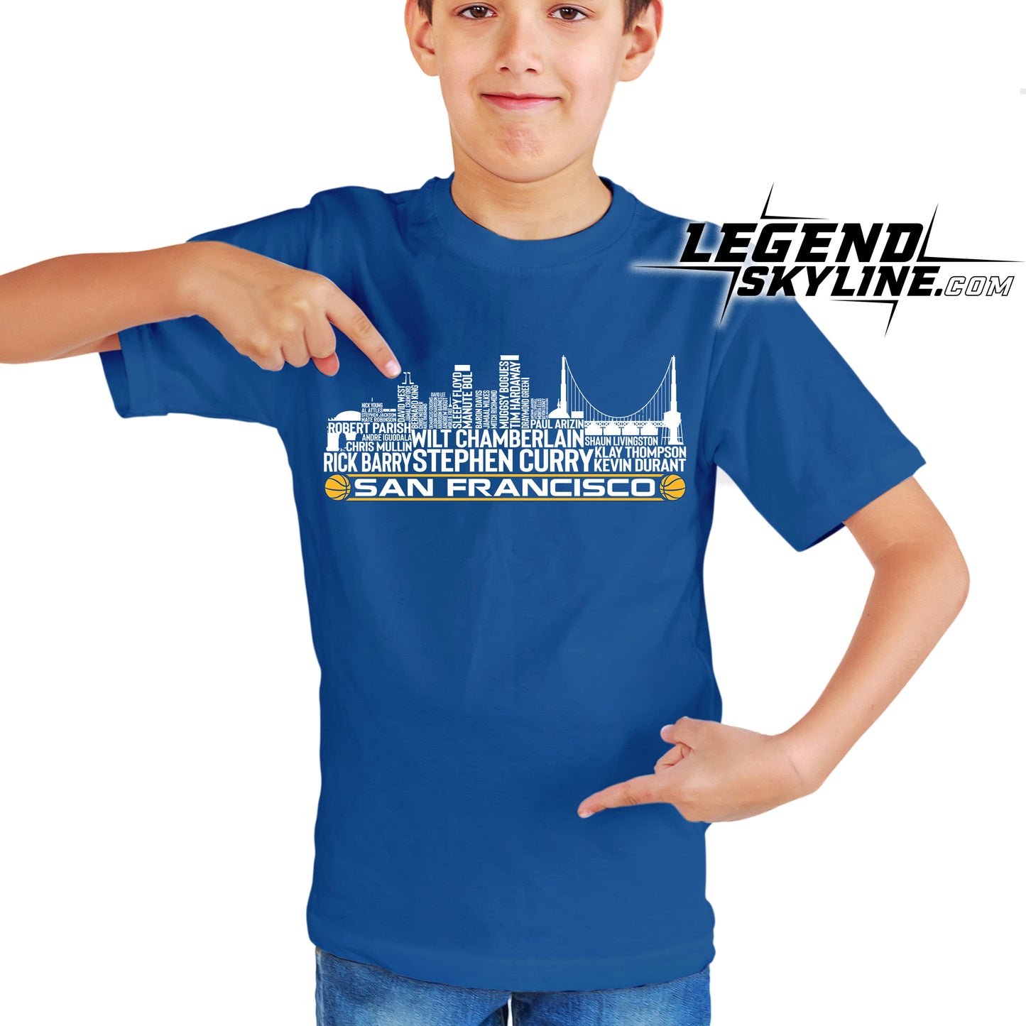 Golden State Basketball Team All Time Legends San Francisco City Skyline Shirt