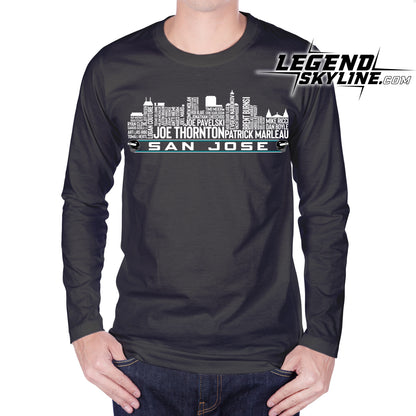 San Jose Hockey Team All Time Legends San Jose City Skyline Shirt