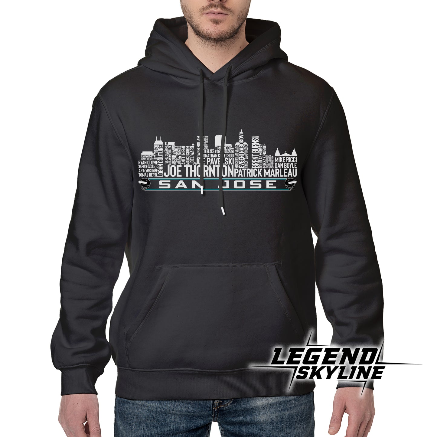 San Jose Hockey Team All Time Legends San Jose City Skyline Shirt