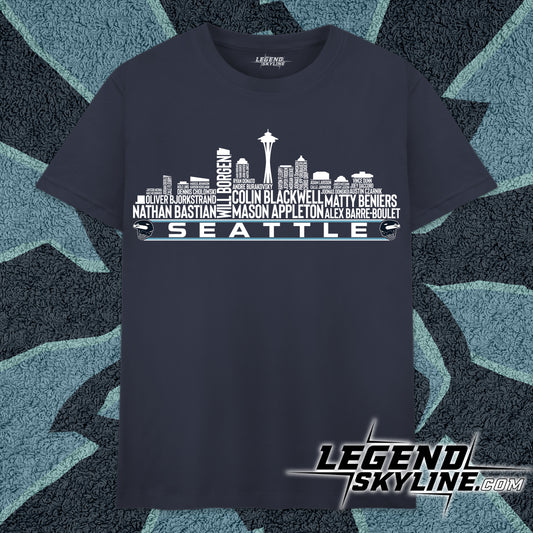 Seattle Hockey Team All Time Legends Seattle City Skyline Shirt