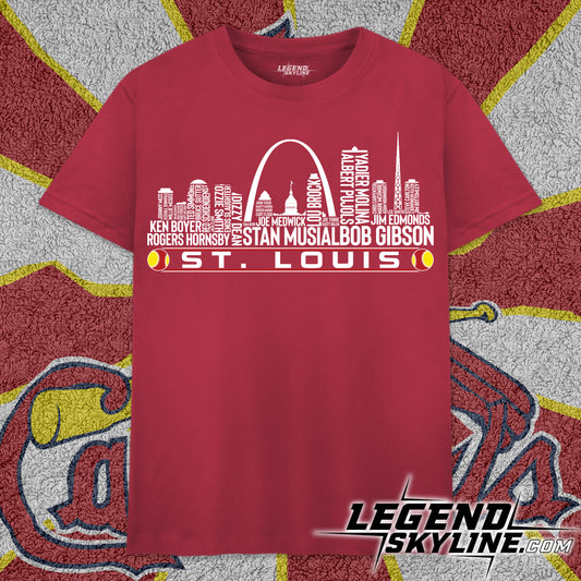 St. Louis Baseball Team All Time Legends St. Louis City Skyline Shirt