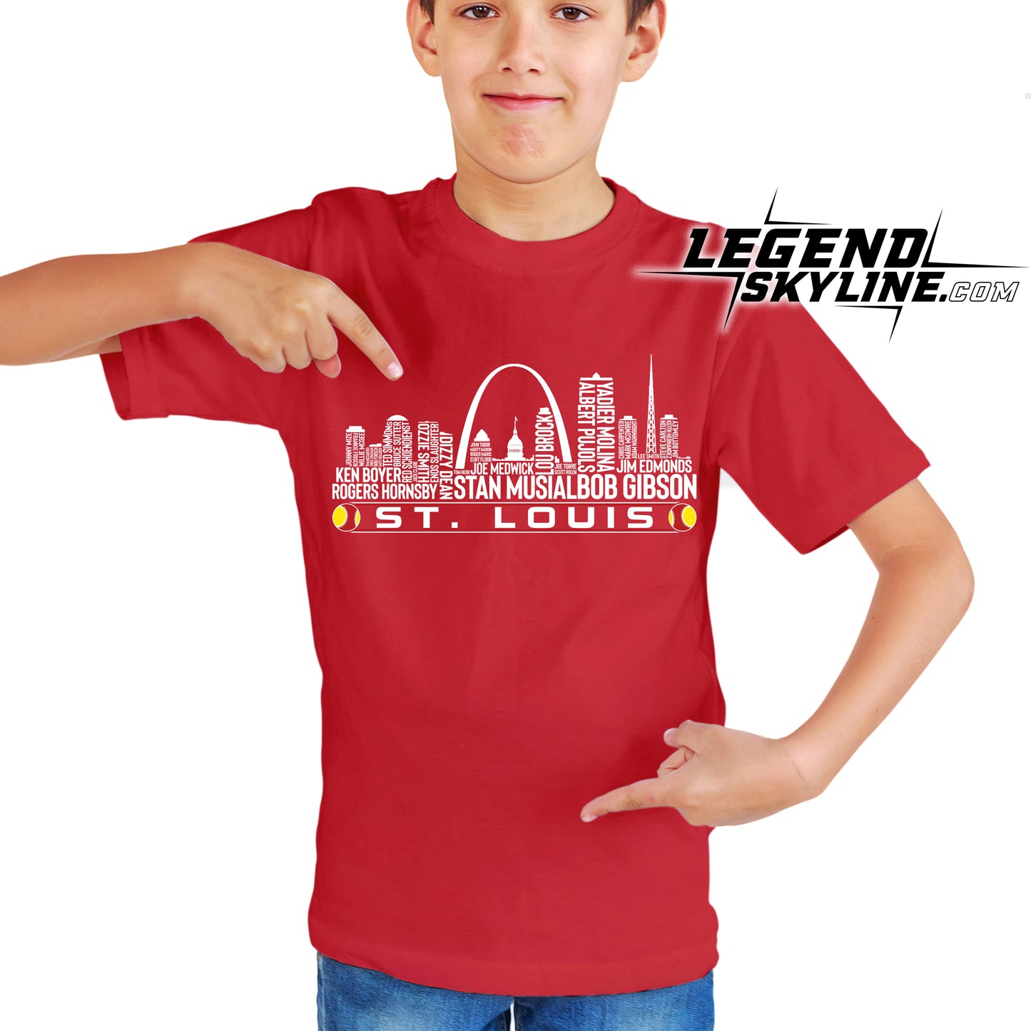 St. Louis Baseball Team All Time Legends St. Louis City Skyline Shirt