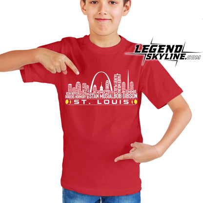 St. Louis Baseball Team All Time Legends St. Louis City Skyline Shirt